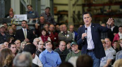 El candidato republicano y exgobernador de Massachusetts Mitt Romney en un acto de campa&ntilde;a en Ohio.