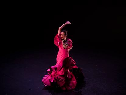Lucía Álvarez, La Piñona, en su actuación en la Bienal de Flamenco de Sevilla, el miércoles por la noche.