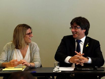 Carles Puigdemont junto a Elsa Artadi en Berlín. 
