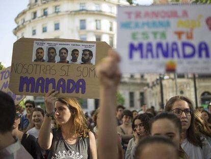 Concentración contra la sentencia de La Manada en Sevilla, el pasado 26 de abril.