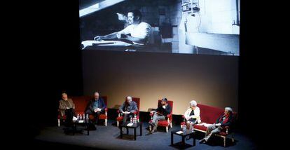 Homenaje a Lauro Olmo en el teatro Mar&iacute;a Guerrero.