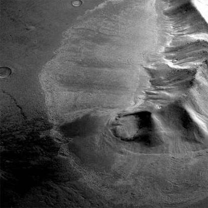 Imagen de los glaciares de Marte tomada por la sonda Mars Reconnaissance Orbiter.