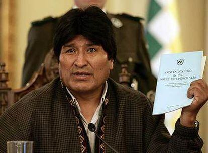 El presidente de Bolivia, Evo Morales, durante una conferencia de prensa el viernes en La Paz.