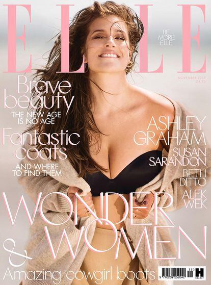 La revista Elle, esta vez en su versión inglesa, volvió a apostar por una modelo curvy en el mes de noviembre. La elegida fue Ashley Graham.
