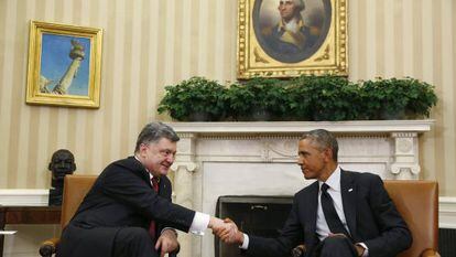 Poroshenko y Obama en el Despacho Oval.