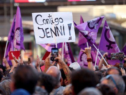 Protesta contra Luis Rubiales y en apoyo a Jenni Hermoso, el 28 de agosto en Madrid.