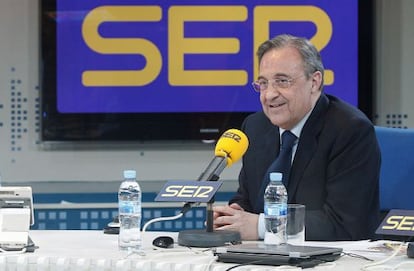 Florentino Pérez, antes de la entrevista en la SER.