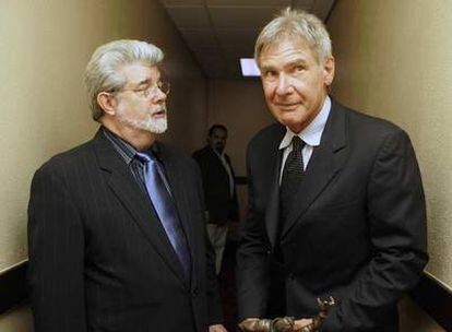George Lucas y Harrison Ford durante un evento el pasado octubre.