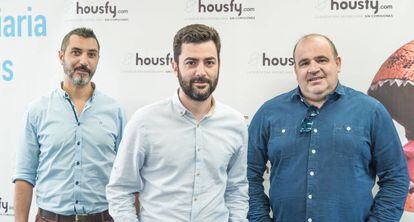 Albert Bosch, Mique A. Mora y Carlos Blanco, fundadores de Housfy.