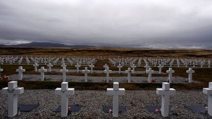 El cementerio de Darwin en las Islas Malvinas, en una foto de archivo.