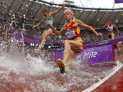 Marta Dom&iacute;nguez, durante los 3.000m obst&aacute;culos de los Juegos de Londres 2012. 