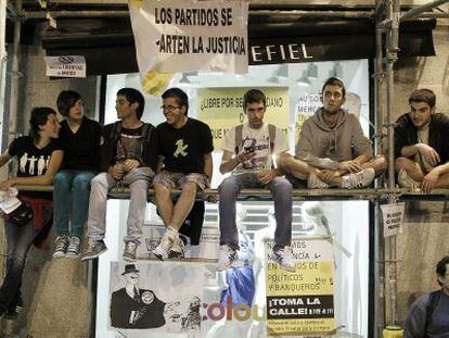 Acampada reivindicativa en la Puerta del Sol de Madrid convocada por la plataforma Democracia Real Ya. 