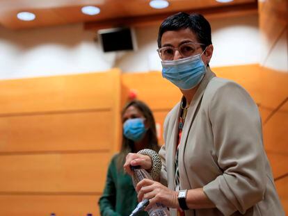 Arancha González Laya, el pasado 21 de mayo ante la Comisión de Asuntos Exteriores del Senado.