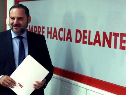 José Luis Ábalos, secretario de Organización del PSOE, este lunes. En vídeo, declaraciones de José Luis Ábalos.