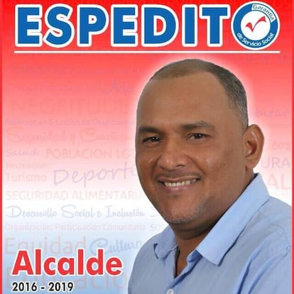 Afiche de campaña de Espedito Duque a la alcaldía de Puerto Libertador para las elecciones regionales de 2015.