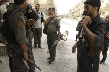 Milicias kurdas en el norte de Siria este martes 23 de agosto.