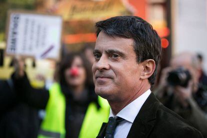 Manuel Valls, en un acto en la plaza Salvador Segui.