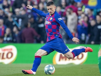 Lenglet, en un partido de esta temporada. 