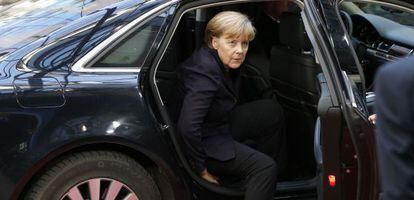 Angela Merkel llega a la cumbre con los dem&aacute;s l&iacute;deres europeos de este juves en Bruselas.