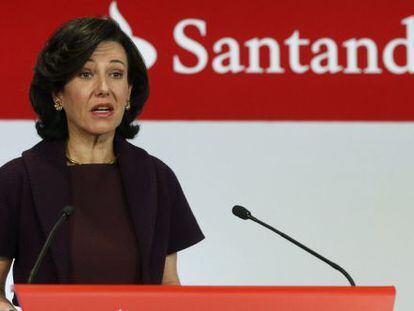 La presidenta del Banco de Santander, Ana Bot&iacute;n, durante la presentaci&oacute;n de resultados del grupo el pasado enero. EFE/Archivo