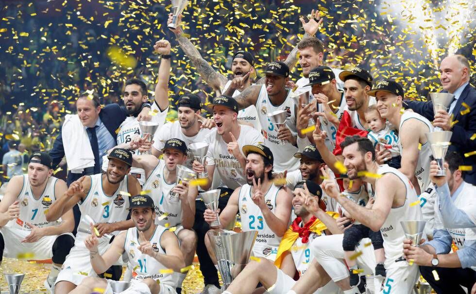 El Madrid de baloncesto celebra la Décima