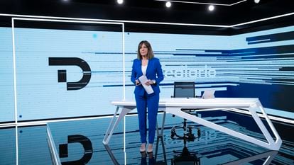 Ana Blanco, el pasado 18 de febrero, día que se estrenó la nueva escenografía del Telediario de TVE.