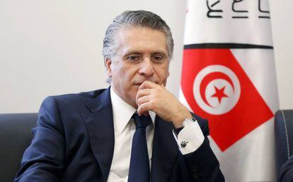 Nabil Karoui el día que oficializó su candidatura a la presidencia de Túnez