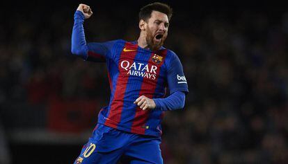 Messi celebra el seu gol.