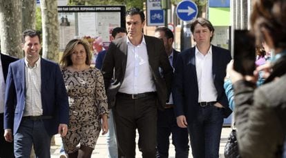 Pedro Sánchez, durante la visita de este martes a Soria.