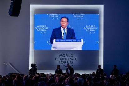 Li Qiang, Chinese Prime Minister, this Tuesday during a session in Davos.