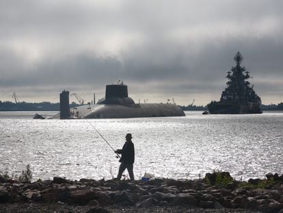 Un submarino de misiles balísticos nucleares en un desfile el Día de la Marina Rusa en San Petersburgo, el 26 de julio de 2017.