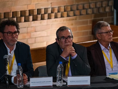 Se lleva a cabo audiencia de reconocimiento de las FARC-EP, caso 01 en la Biblioteca Virgilio Barco en Bogotá, Colombia, el 21 de junio de 2022.