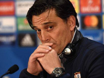 Vincenzo Montella durante la rueda de prensa. 