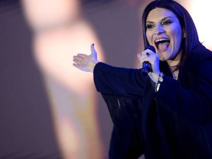 Laura Pausini en los premios Cadena Dial, el pasado jueves, en Tenerife. 