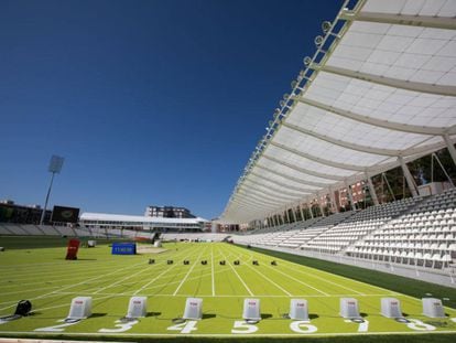 Vallehermoso, el nuevo templo del atletismo con la única pista verde del mundo.