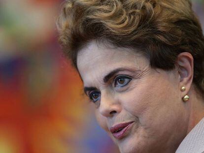 Dilma, durante una conferencia de prensa con periodistas extranjeros en julio