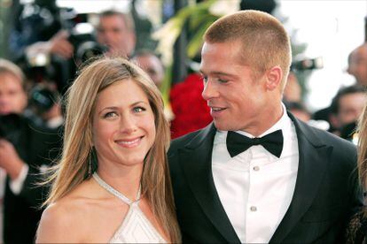 Jennifer Aniston y Brad Pitt, en el festival de Cannes, en 2004.