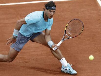 Nadal en su partido contra Dominic Thiem.