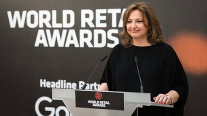 Marta Álvarez en la entrega del premio en el World Retail Congress 2018.