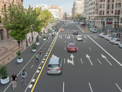 Futuro carril bici de Valencia a la altura de la plaza de Toros.