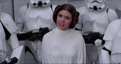 Carrie Fisher, como la princesa Leia en 'Star Wars'.