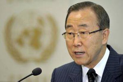 En la imagen un registro del secretario general de la ONU, Ban Ki-moon, quien destacó, en un comunicado enviado a la CEPAL, la decisión de Latinoamérica y el Caribe de "avanzar en la integración". EFE/Archivo