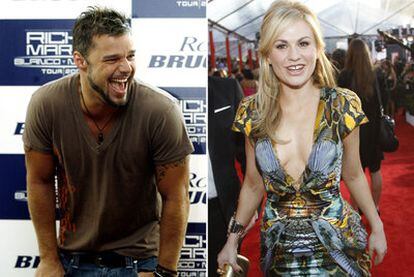 El cantante portorriqueño Ricky Martin y Anna Paquin, en los premios del Sindicato de Actores.