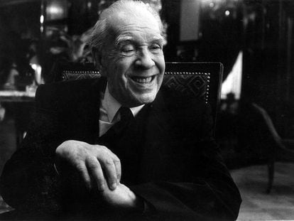 Jorge Luis Borges en una entrevista, en 1985.