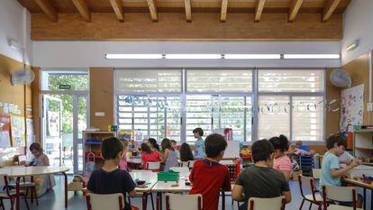 Un aula de Infantil en la escuela pública Vivers, en la ciudad de Valencia.