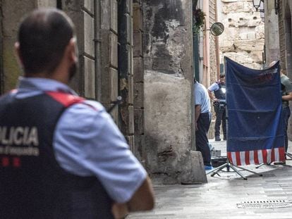 Agentes de los Mossos d'Esquadra durante una operación.