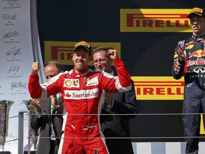 Vettel celebra el seu triomf.