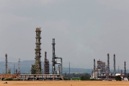 Una refinería de Pemex en Hidalgo.