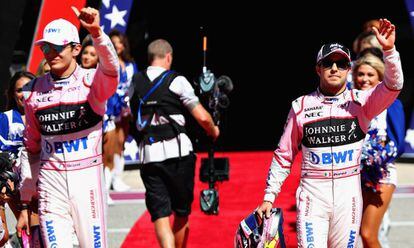 Ocon y Pérez, durante el GP en Austin, Texas.