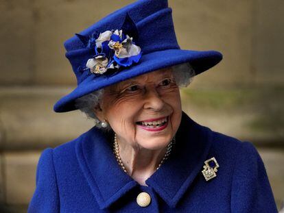 La reina Isabel II de Inglaterra, en un servicio religioso celebrado en la abadía de Westminster, en Londres, el 12 de octubre de 2021.